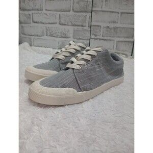 Roxy Pierview Grey Canvas Lace Up Low Top Cushion Sneakers Size 9